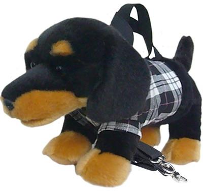 Black and Tan Dachshund Dog Plush Handbag